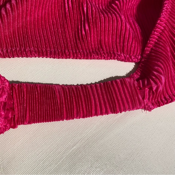 SHEIN hot pink plisse midi skirt and crop top set size L - Picture 13 of 15